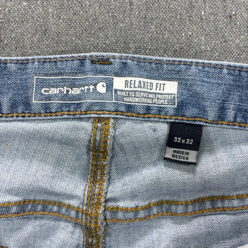 Vintage Carhartt Distressed Light Wash Patina Raw Hem Jeans